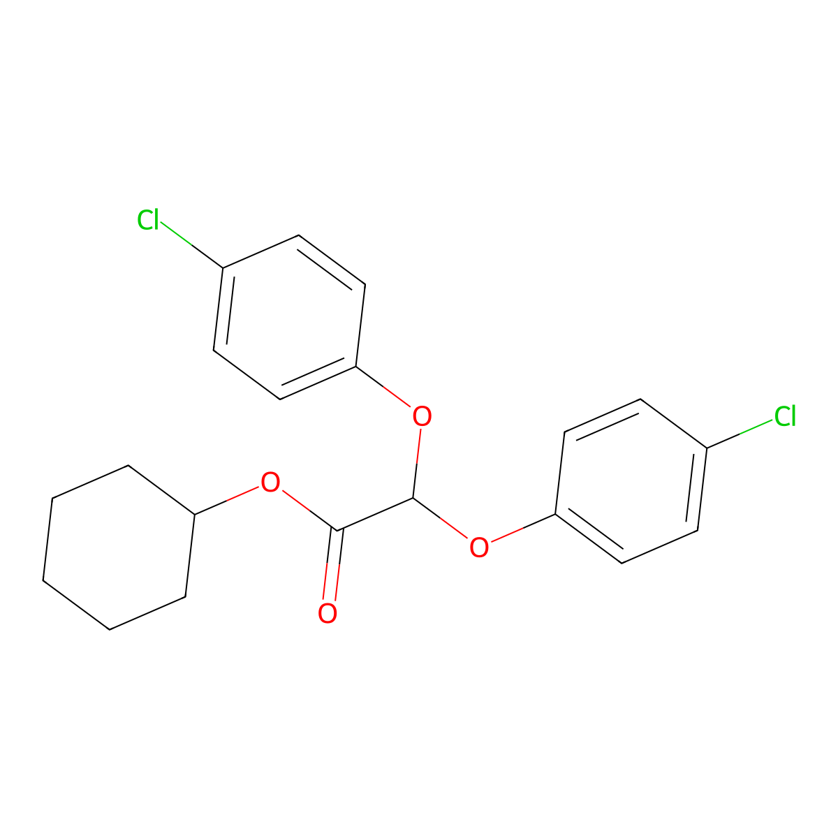 Acetic acid, bis(p-chlorophenoxy)-, cyclohexyl ester molecular structure, CAS 30616-36-5