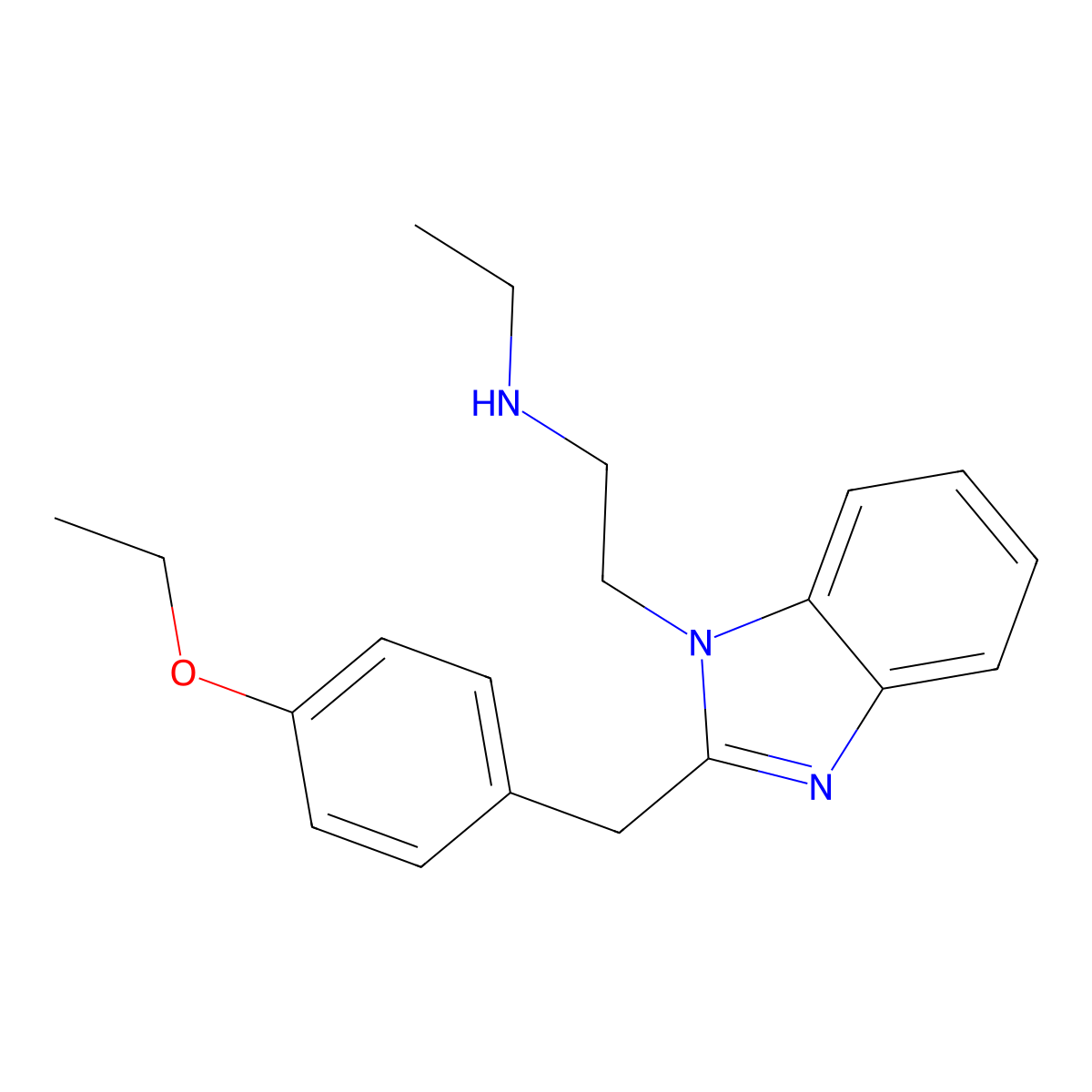 2-[2-[(4-ethoxyphenyl)methyl]benzimidazol-1-yl]-N-ethylethanamine molecular structure, CAS 3061741-52-1