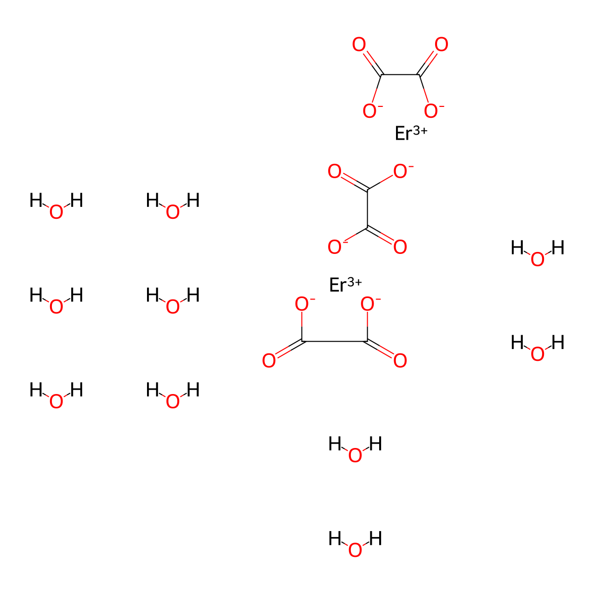 Erbium ethanedioate--water (2/3/10) molecular structure, CAS 30618-31-6
