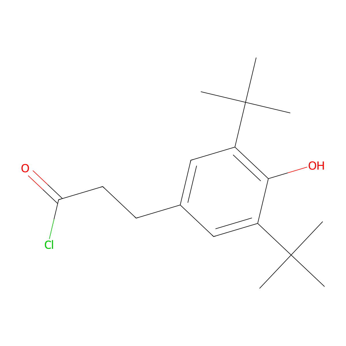 3-(3,5-Di-tert-butyl-4-hydroxyphenyl)propionyl chloride molecular structure, CAS 3062-64-4