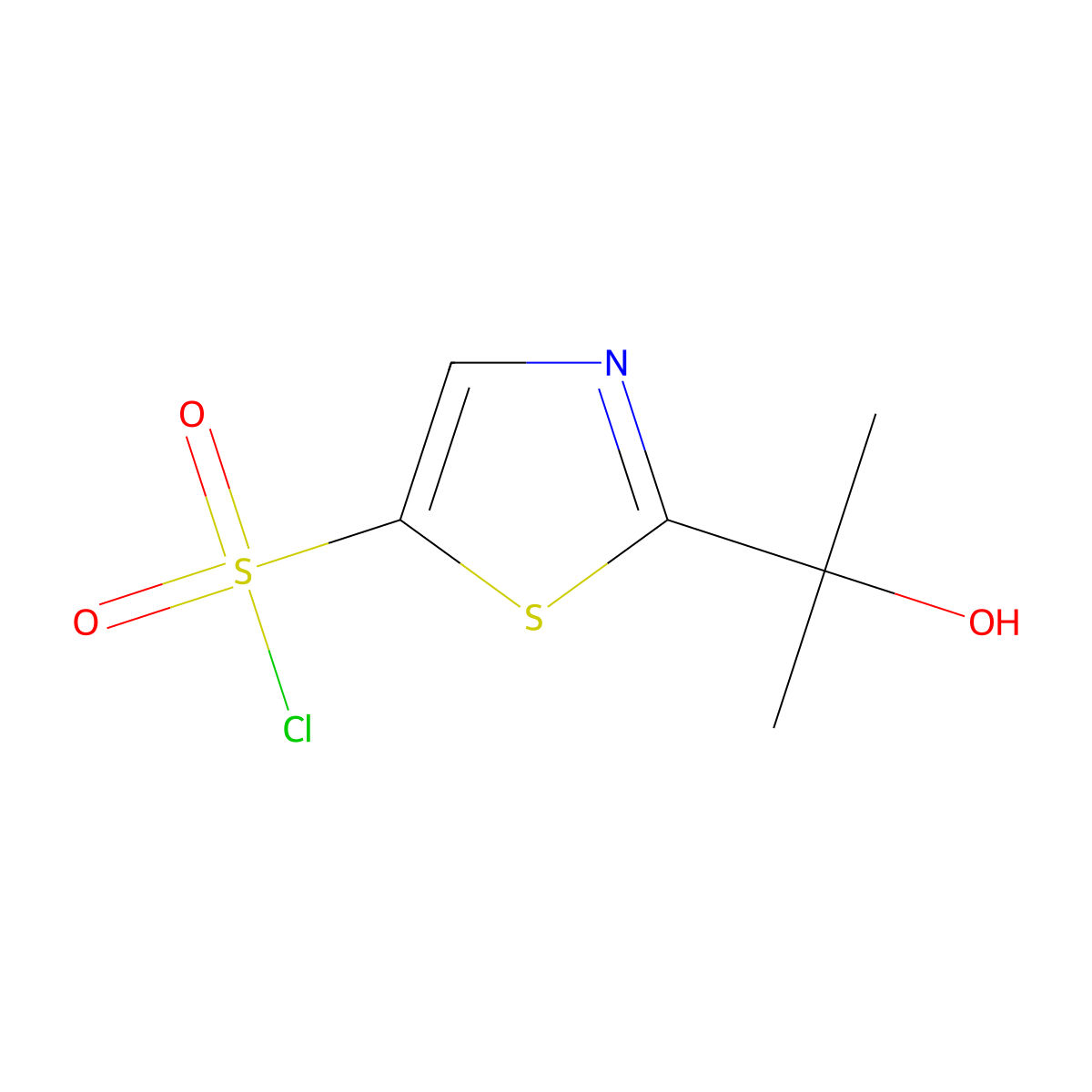 2-(2-Hydroxypropan-2-yl)-1,3-thiazole-5-sulfonyl chloride molecular structure, CAS 3062478-40-1