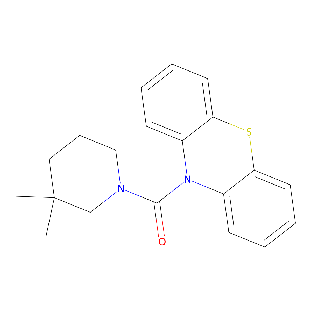 (3,3-dimethylpiperidin-1-yl)(10H-phenothiazin-10-yl)methanone molecular structure, CAS 306272-97-9