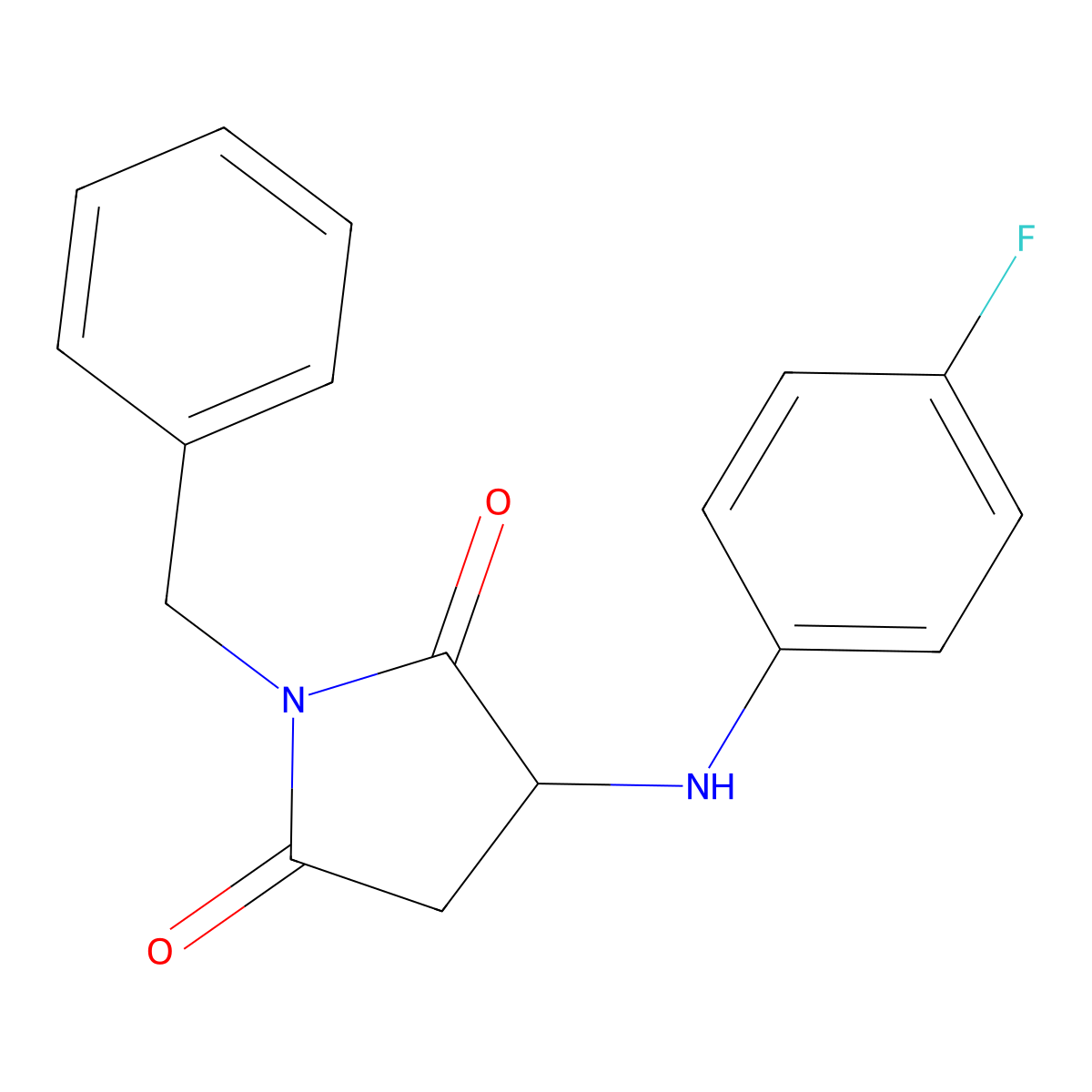 1-Benzyl-3-[(4-fluorophenyl)amino]pyrrolidine-2,5-dione molecular structure, CAS 306275-89-8