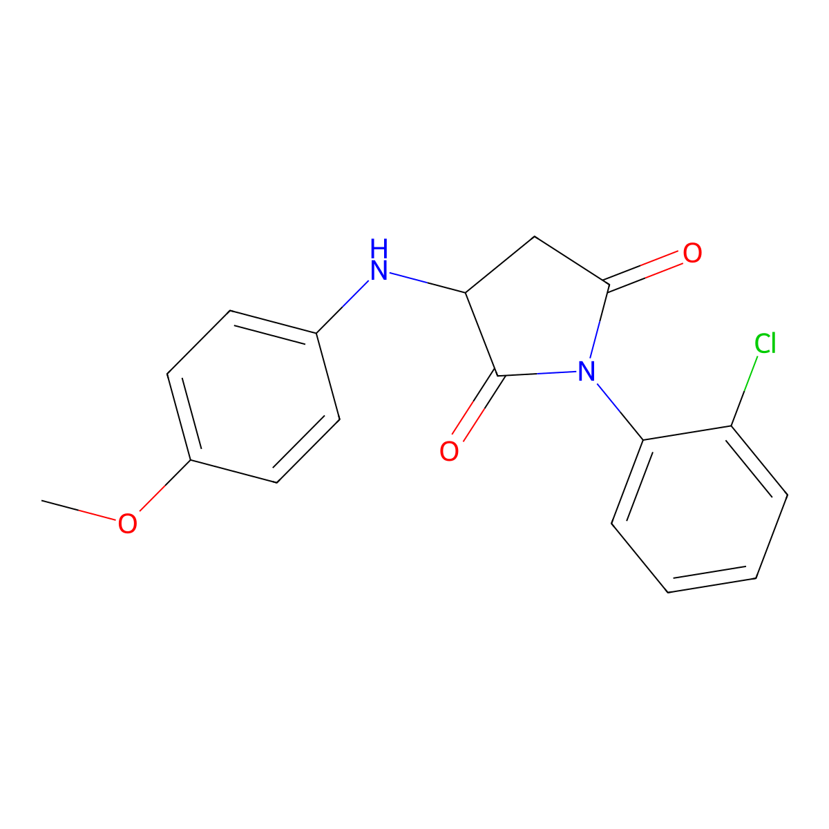 1-(2-Chlorophenyl)-3-[(4-methoxyphenyl)amino]pyrrolidine-2,5-dione molecular structure, CAS 306275-90-1