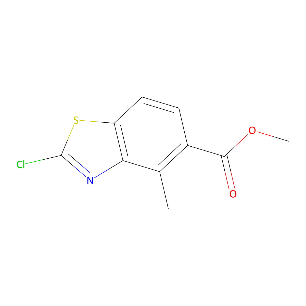 Methyl 2-chloro-4-methylbenzo[d]thiazole-5-carboxylate molecular structure, CAS 306276-86-8