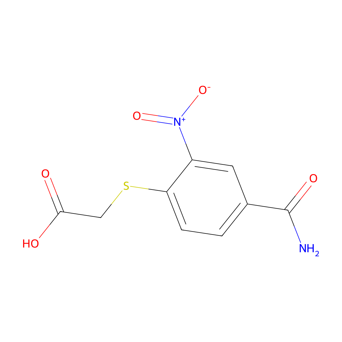 2-[(4-Carbamoyl-2-nitrophenyl)sulfanyl]acetic acid molecular structure, CAS 306278-31-9