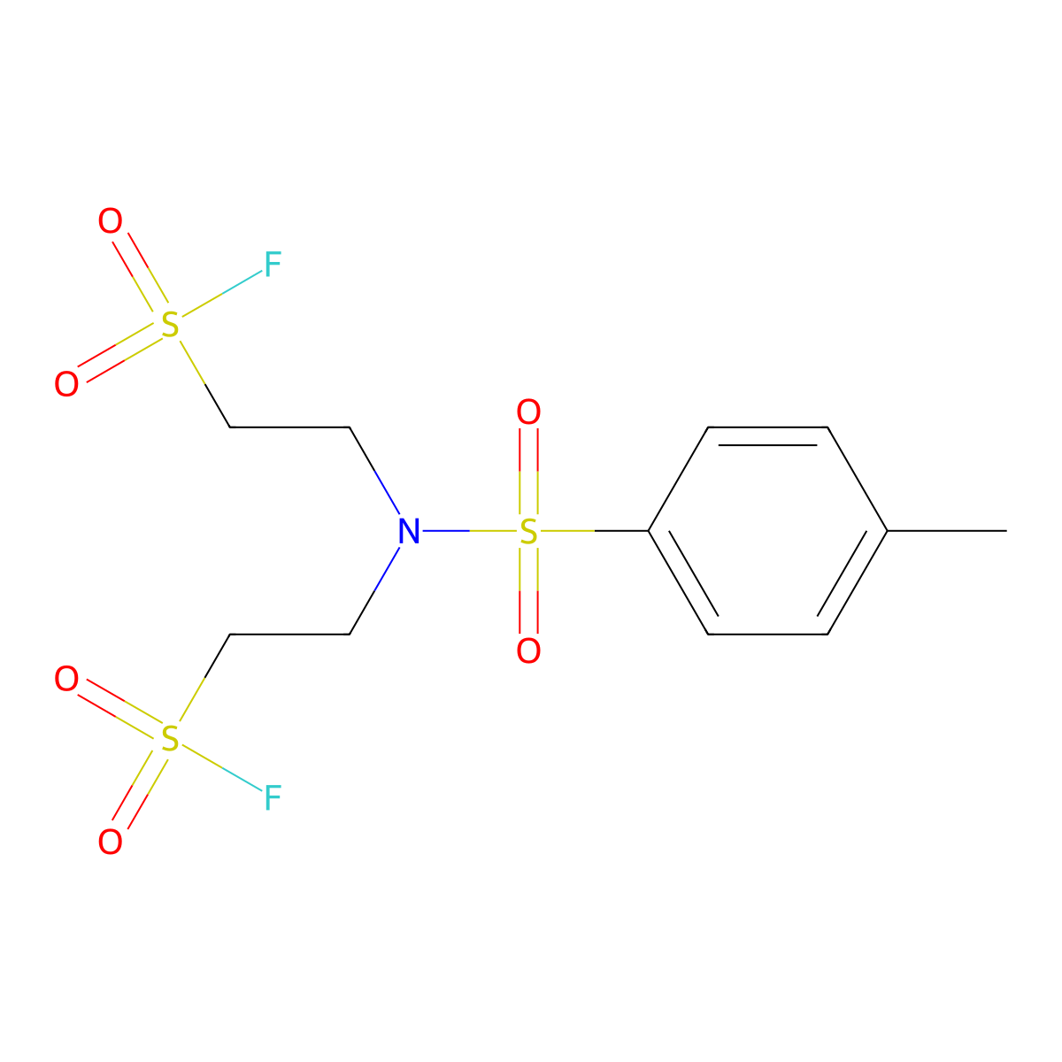 2-((2-Fluorosulfonyl-ethyl)-(toluene-4-sulfonyl)-amino)-ethanesulfonyl fluoride molecular structure, CAS 306278-35-3