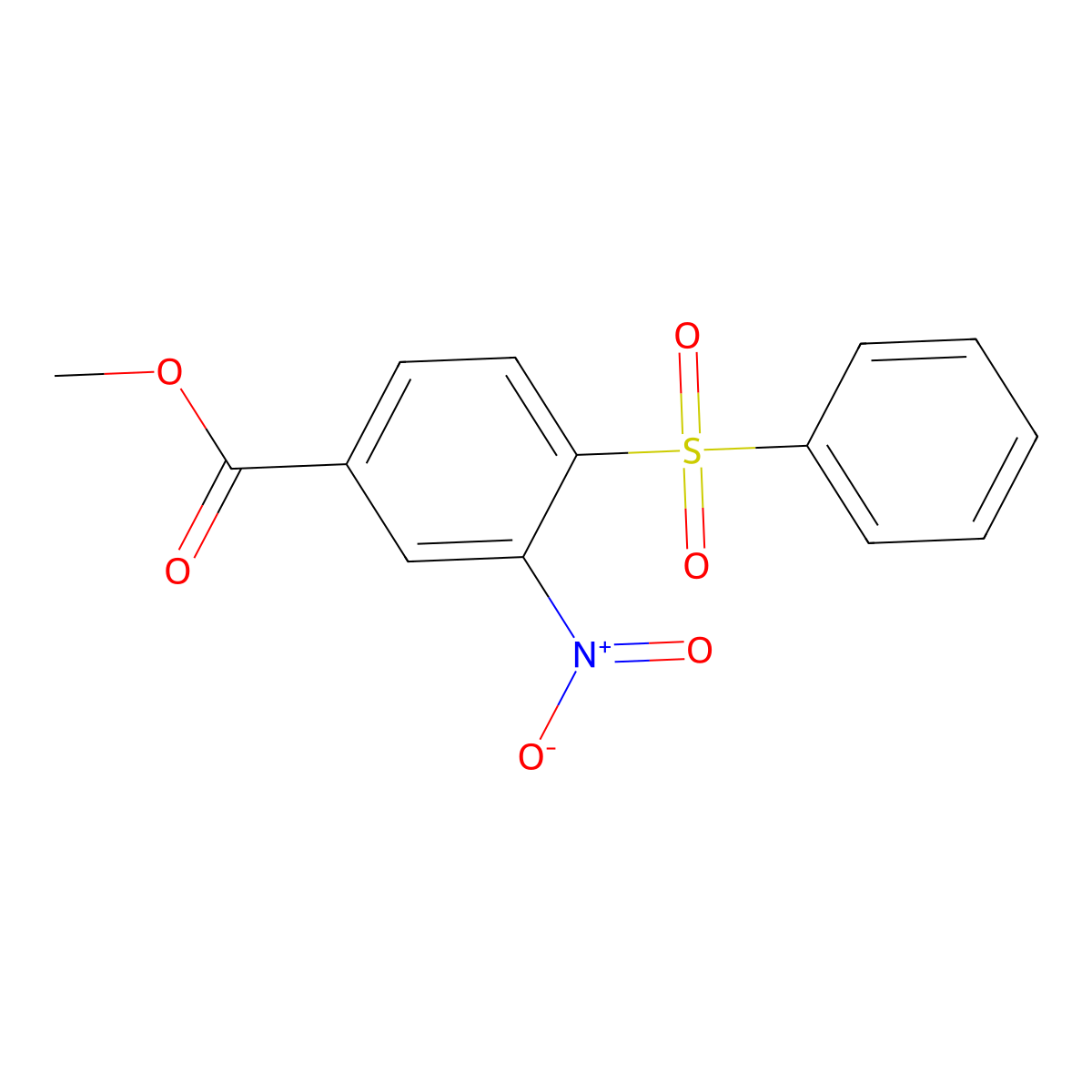 Methyl 3-nitro-4-(phenylsulfonyl)benzoate molecular structure, CAS 306278-46-6