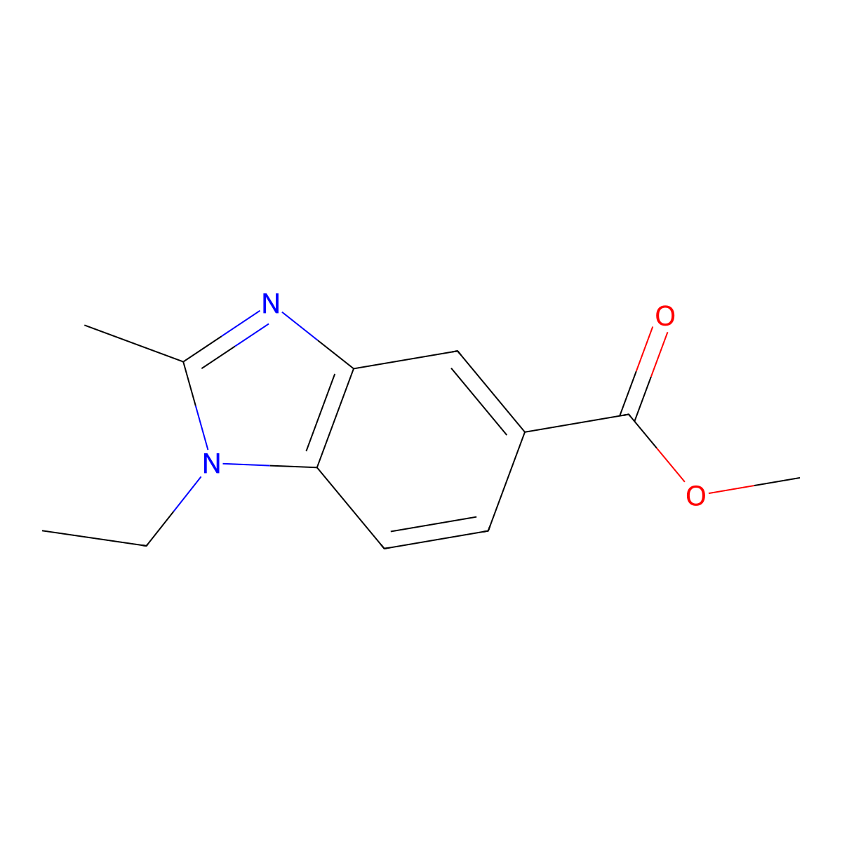 Methyl 1-ethyl-2-methylbenzimidazole-5-carboxylate molecular structure, CAS 306278-47-7