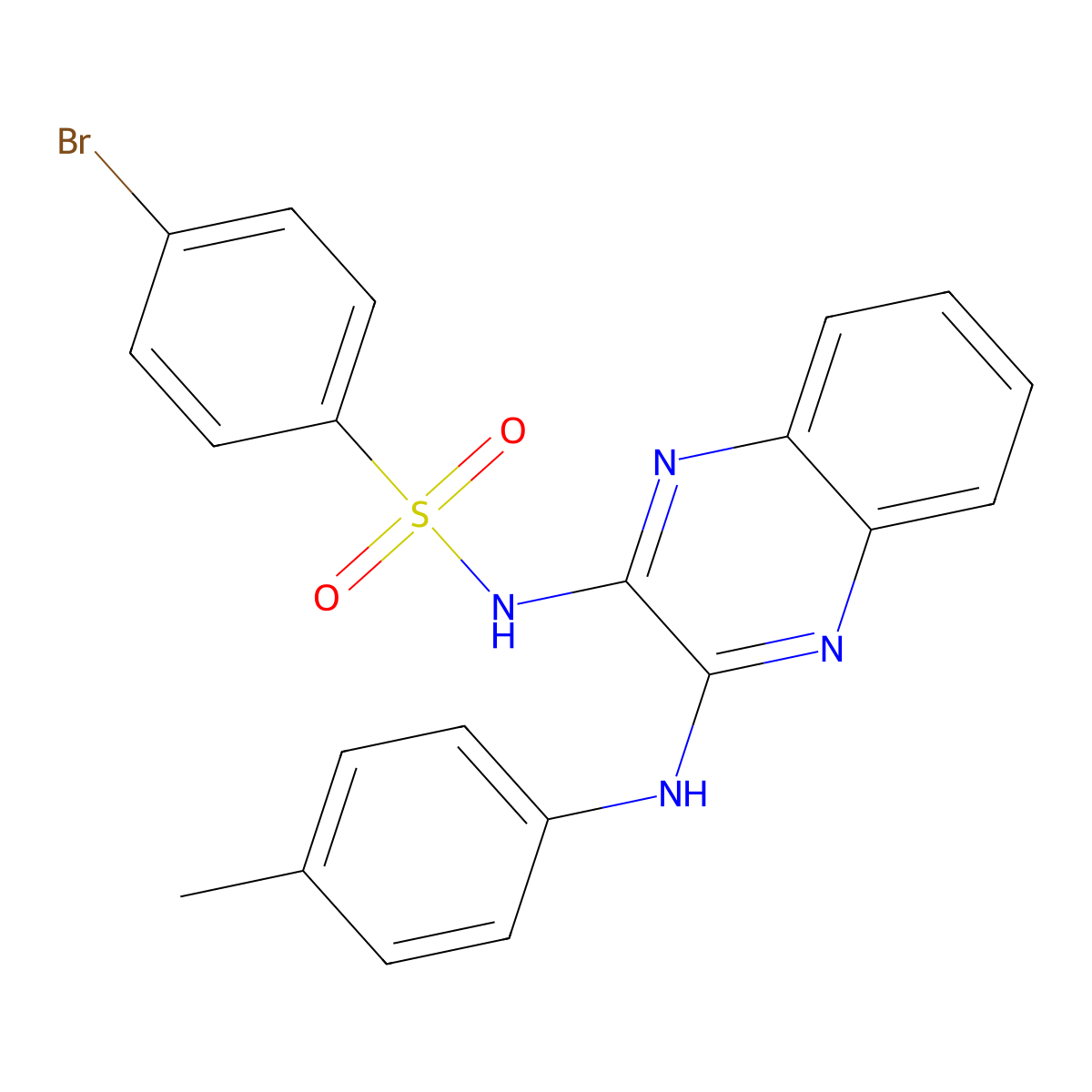 4-bromo-N-[3-(4-methylanilino)quinoxalin-2-yl]benzenesulfonamide molecular structure, CAS 306278-60-4