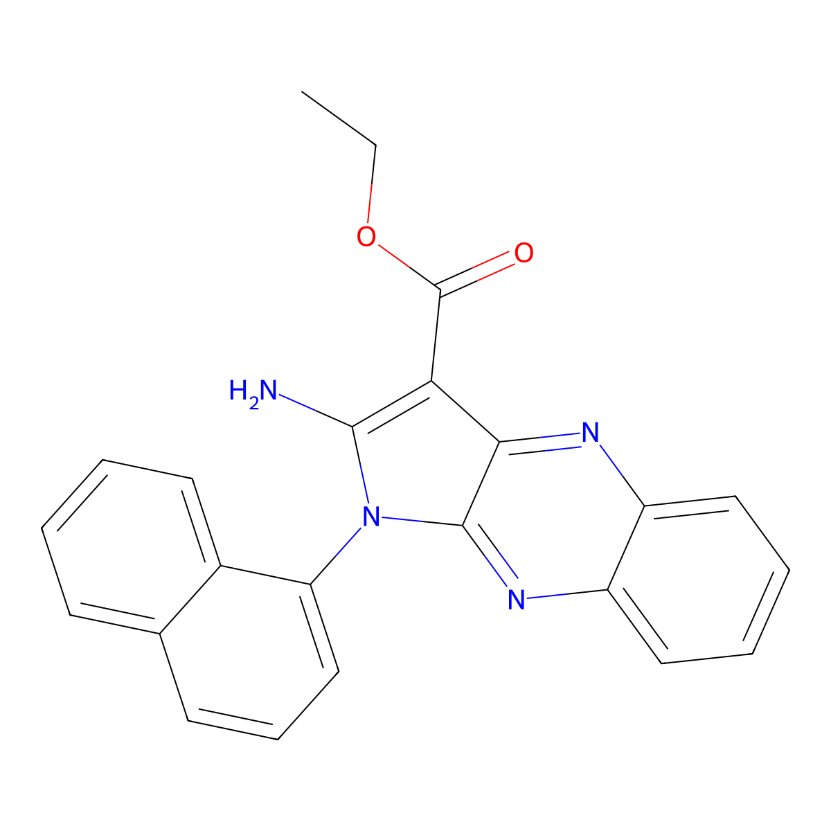 ethyl 2-amino-1-(1-naphthyl)-1H-pyrrolo[2,3-b]quinoxaline-3-carboxylate molecular structure, CAS 306278-65-9
