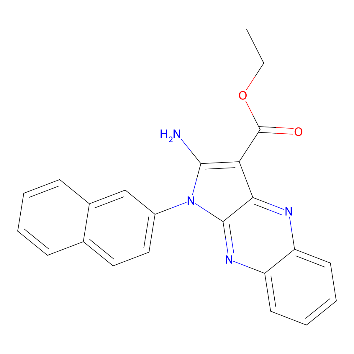 Ethyl 2-amino-1-(2-naphthalenyl)-1H-pyrrolo[2,3-b]quinoxaline-3-carboxylate molecular structure, CAS 306278-67-1