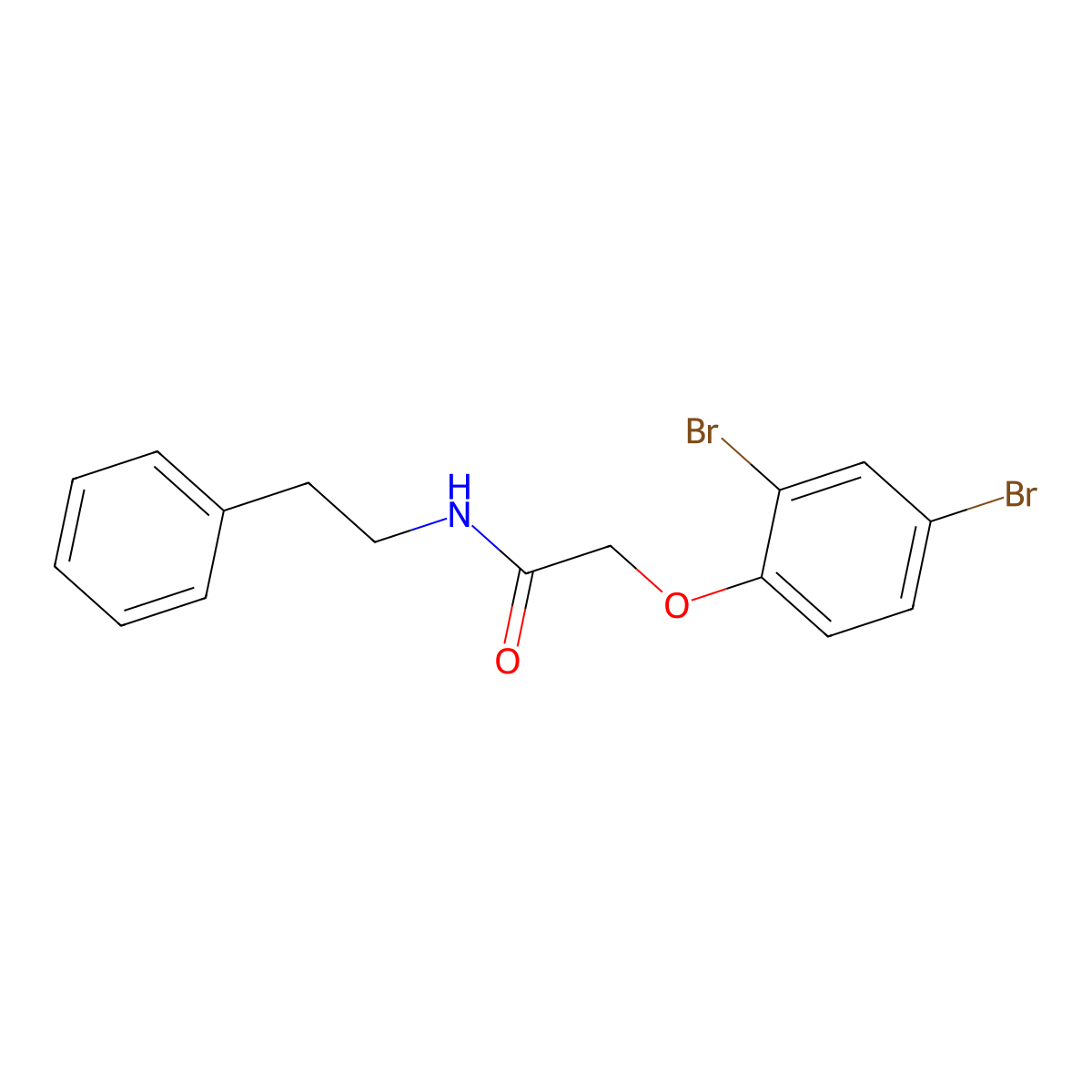 2-(2,4-dibromophenoxy)-N-(2-phenylethyl)acetamide molecular structure, CAS 306278-77-3