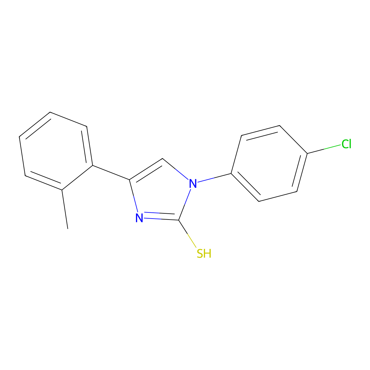 3-(4-chlorophenyl)-5-(2-methylphenyl)-1H-imidazole-2-thione molecular structure, CAS 306278-79-5