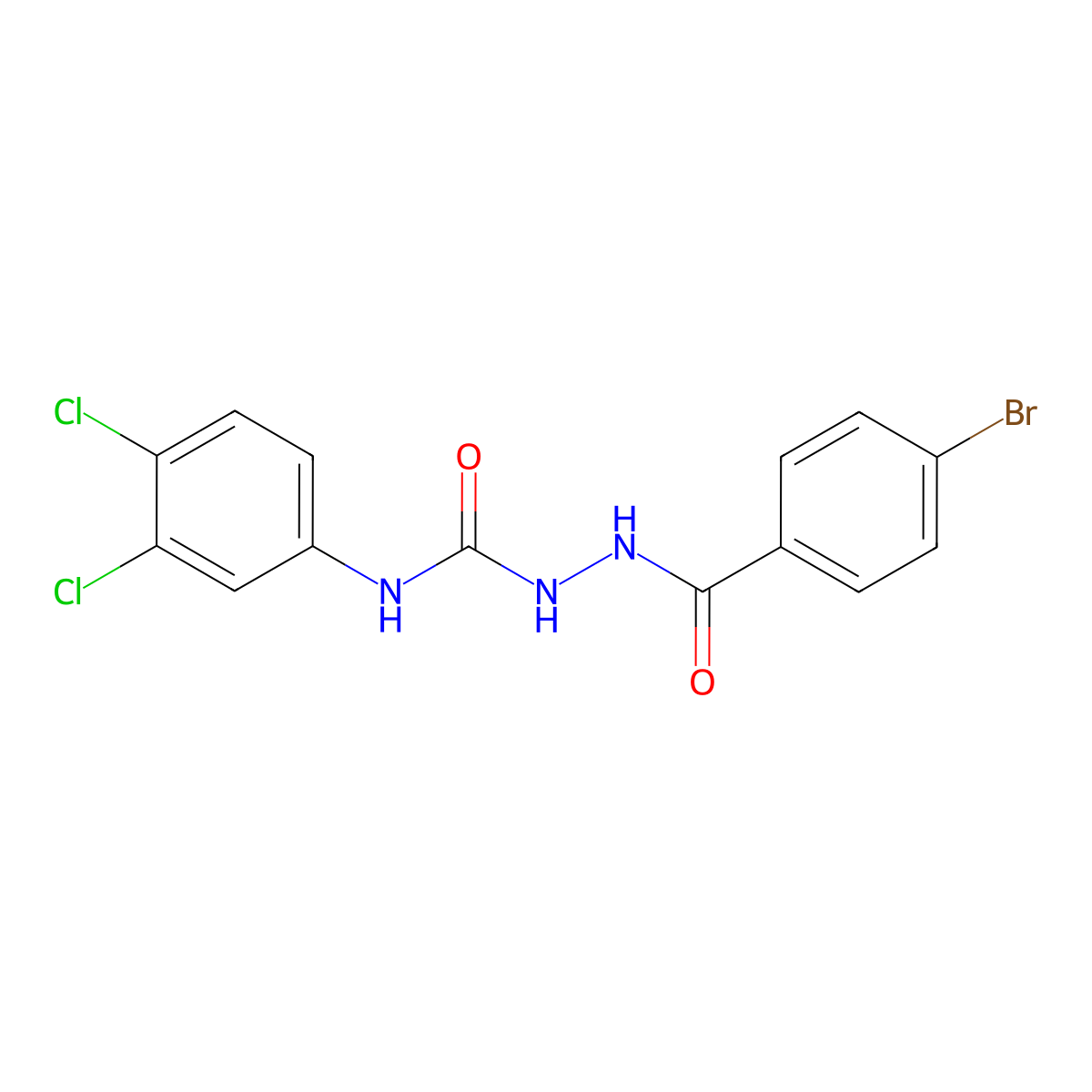 2-(4-bromobenzoyl)-N-(3,4-dichlorophenyl)hydrazinecarboxamide molecular structure, CAS 306278-82-0