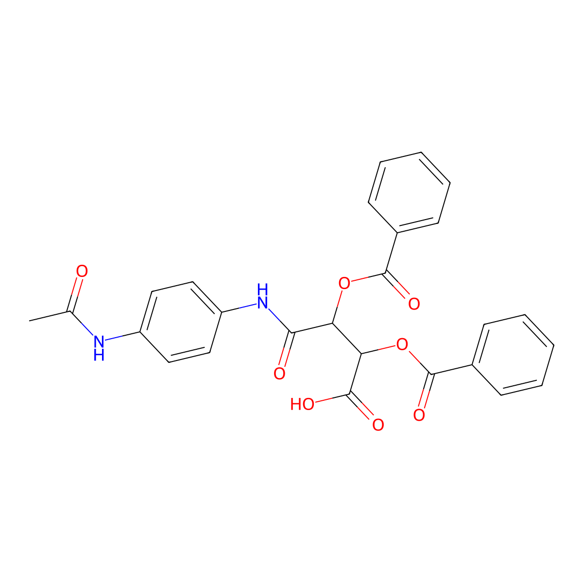 3-{N-[4-(acetylamino)phenyl]carbamoyl}-2,3-diphenylcarbonyloxypropanoic acid molecular structure, CAS 306278-86-4