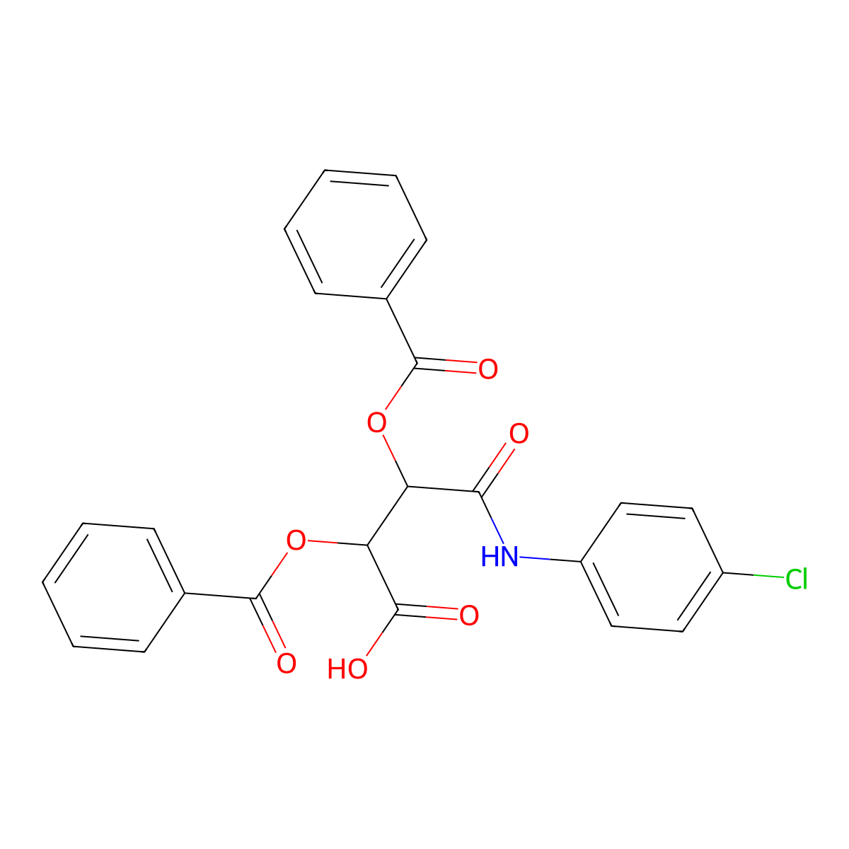 3-[N-(4-chlorophenyl)carbamoyl]-2,3-diphenylcarbonyloxypropanoic acid molecular structure, CAS 306278-87-5
