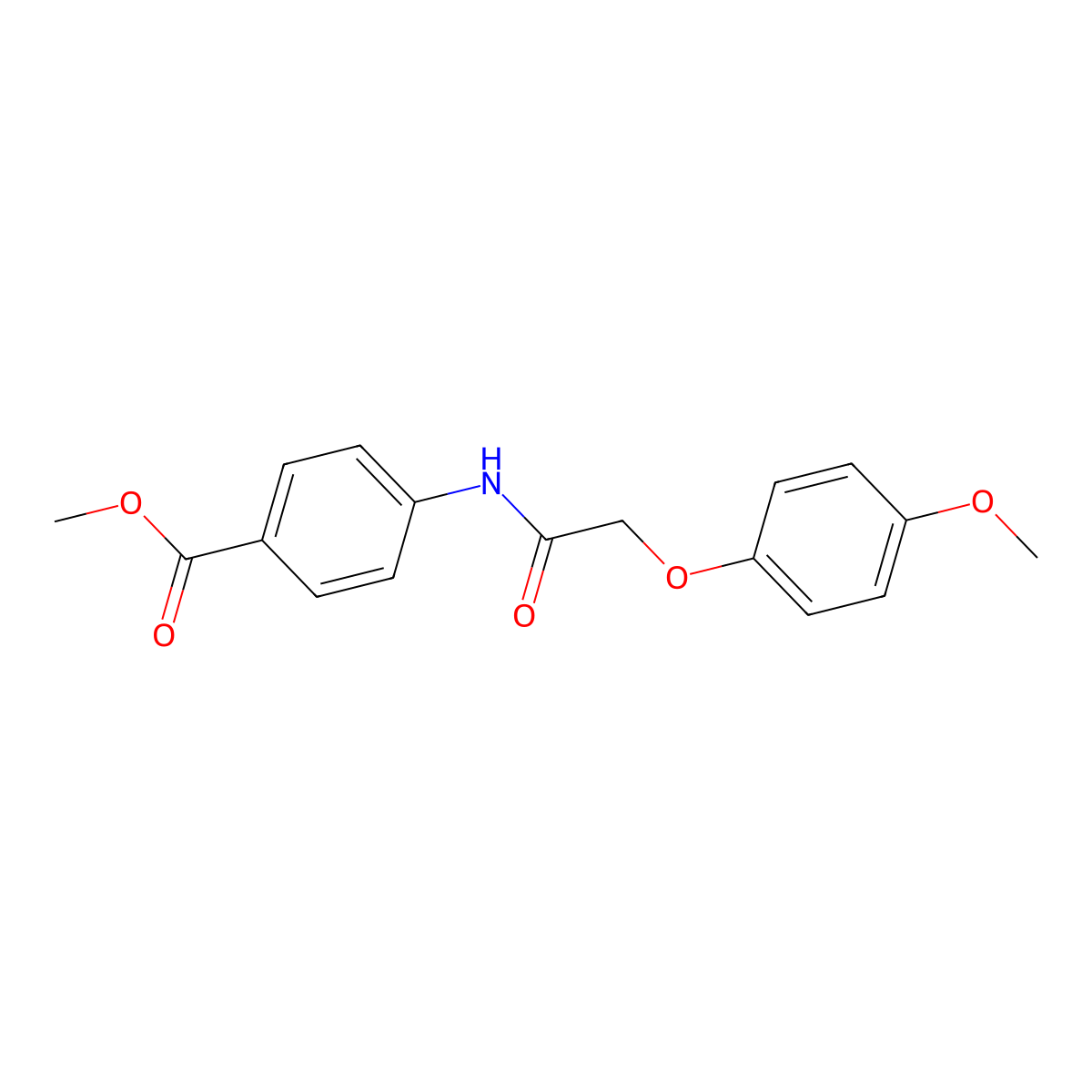 Methyl 4-[2-(4-methoxyphenoxy)acetamido]benzoate molecular structure, CAS 306278-91-1