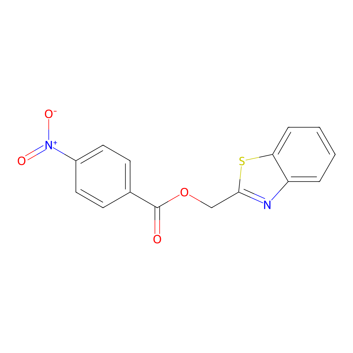 1,3-Benzothiazol-2-ylmethyl 4-nitrobenzoate molecular structure, CAS 306279-42-5
