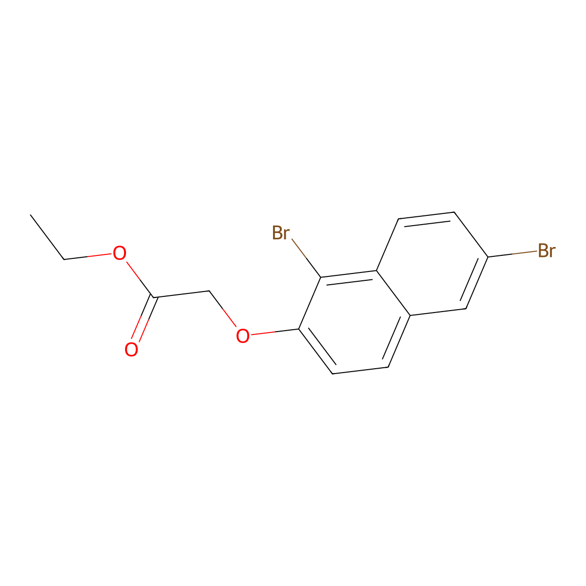 (1,6-Dibromo-naphthalen-2-yloxy)-acetic acid ethyl ester molecular structure, CAS 306279-46-9