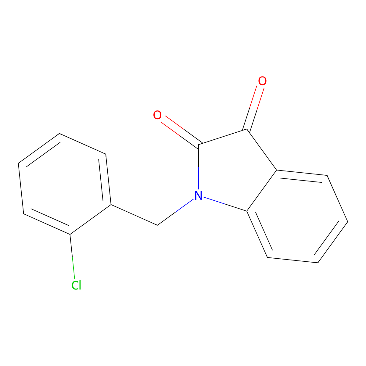 1-(2-chlorobenzyl)-1H-indole-2,3-dione molecular structure, CAS 306279-75-4