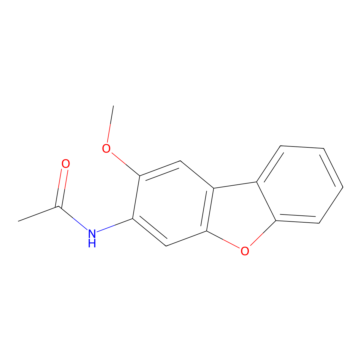 N-(2-Methoxy-dibenzofuran-3-yl)-acetamide molecular structure, CAS 306279-94-7