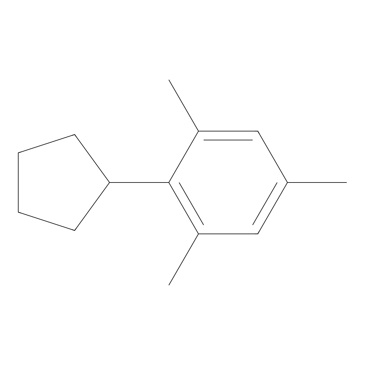 2-Cyclopentyl-1,3,5-trimethylbenzene molecular structure, CAS 30628-31-0