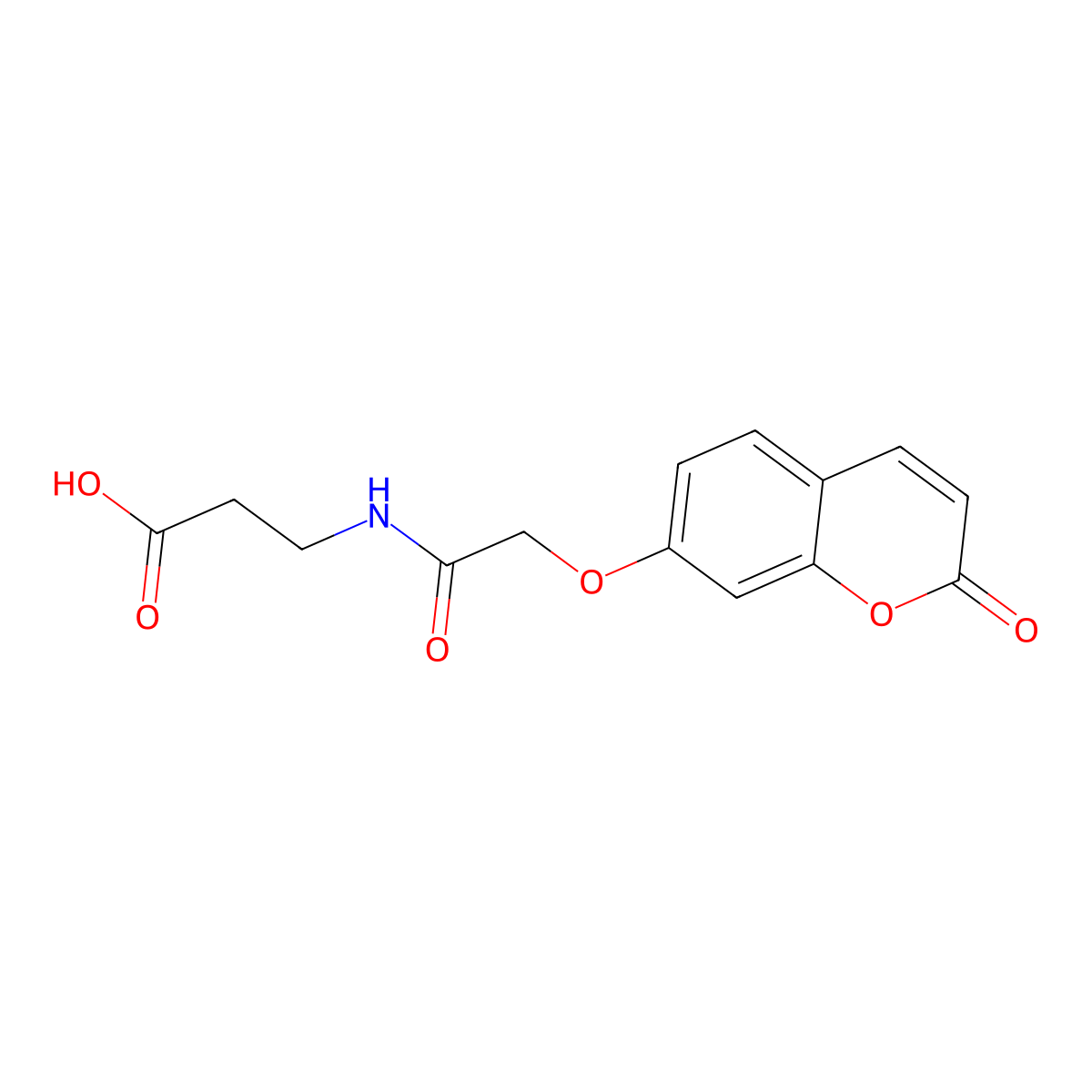 N-{[(2-oxo-2H-chromen-7-yl)oxy]acetyl}-beta-alanine molecular structure, CAS 306280-16-0