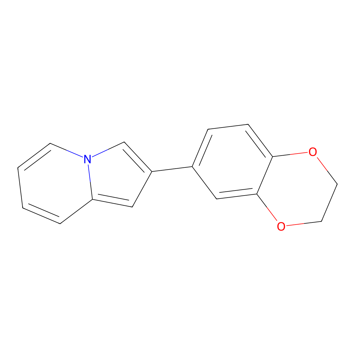 2-(2,3-Dihydro-1,4-benzodioxin-6-yl)indolizine molecular structure, CAS 306280-48-8