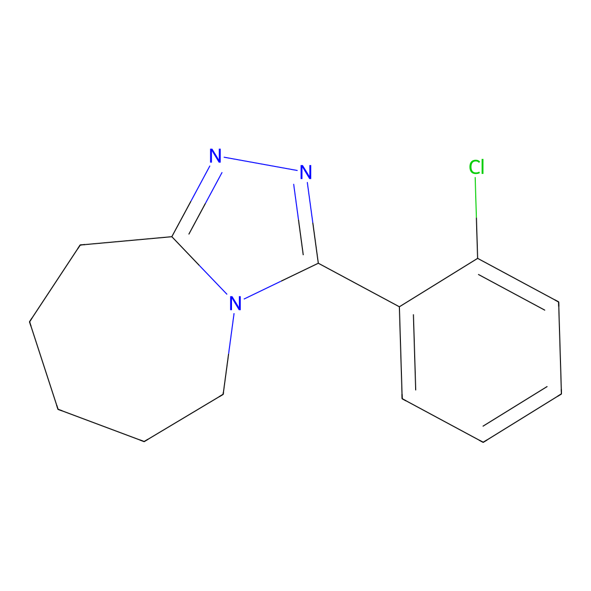 3-(2-chlorophenyl)-6,7,8,9-tetrahydro-5H-[1,2,4]triazolo[4,3-a]azepine molecular structure, CAS 306280-54-6
