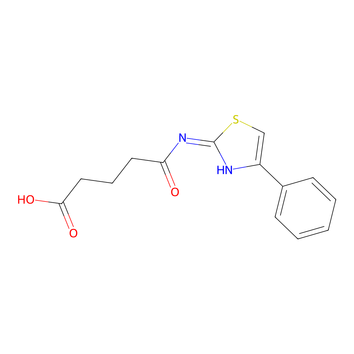 5-Oxo-5-[(4-phenyl-1,3-thiazol-2-yl)amino]pentanoic acid molecular structure, CAS 306280-68-2