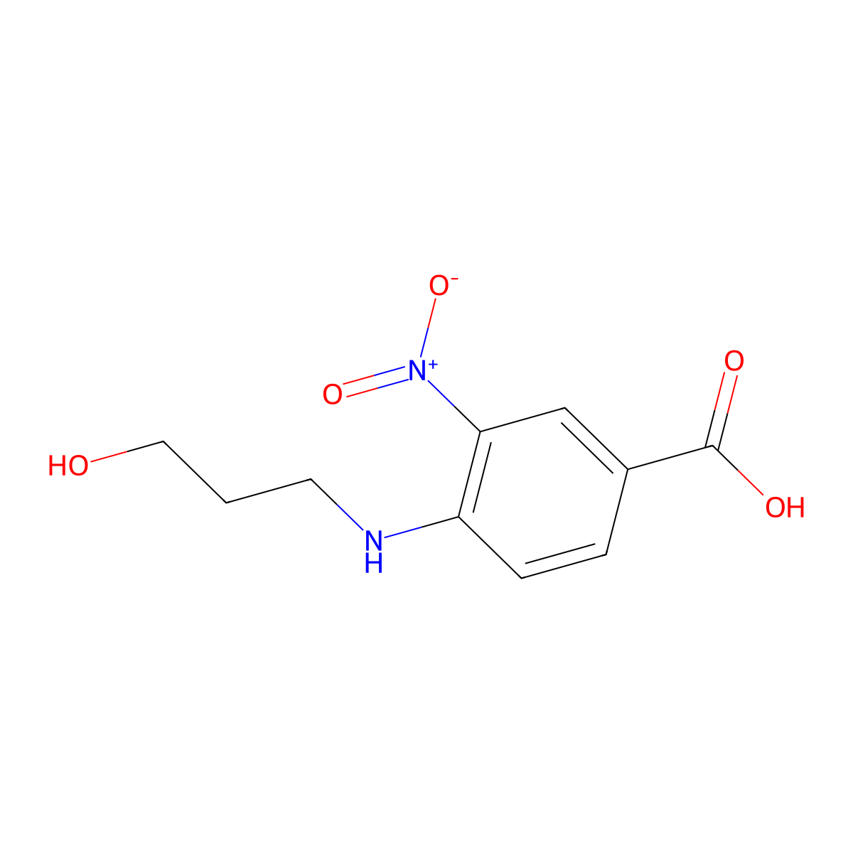 4-[(3-Hydroxypropyl)amino]-3-nitrobenzoic acid molecular structure, CAS 306280-77-3