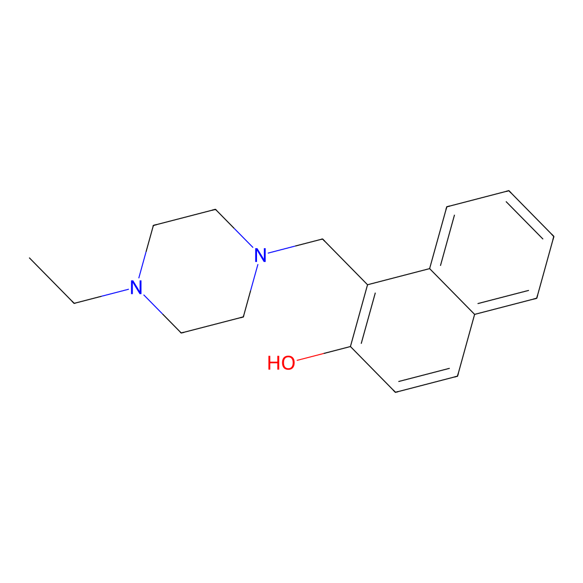 1-[(4-Ethylpiperazin-1-yl)methyl]naphthalen-2-ol molecular structure, CAS 306280-94-4