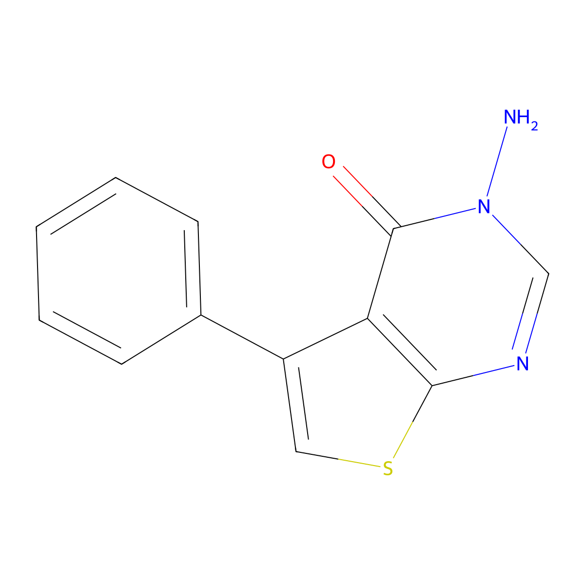 3-amino-5-phenyl-3H,4H-thieno[2,3-d]pyrimidin-4-one molecular structure, CAS 306280-98-8