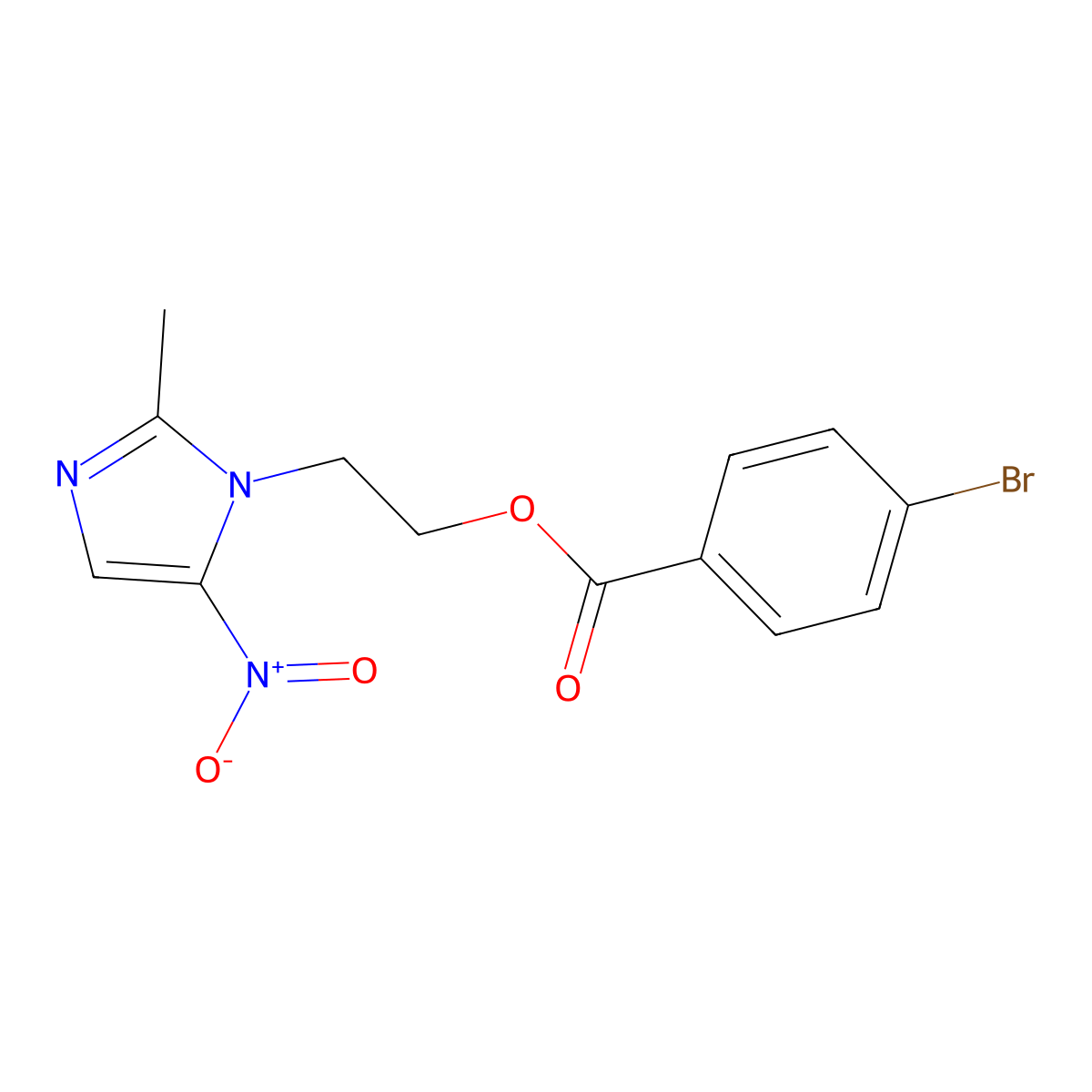 2-(2-methyl-5-nitro-1H-imidazol-1-yl)ethyl 4-bromobenzoate molecular structure, CAS 306281-22-1