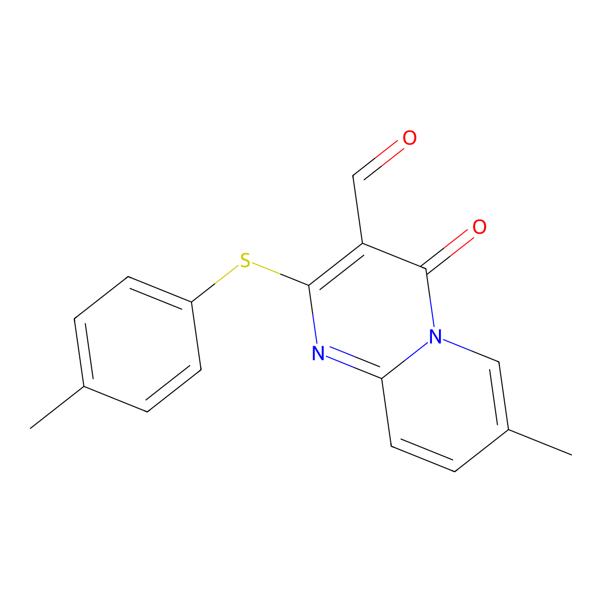 7-methyl-2-[(4-methylphenyl)sulfanyl]-4-oxo-4H-pyrido[1,2-a]pyrimidine-3-carbaldehyde molecular structure, CAS 306281-24-3