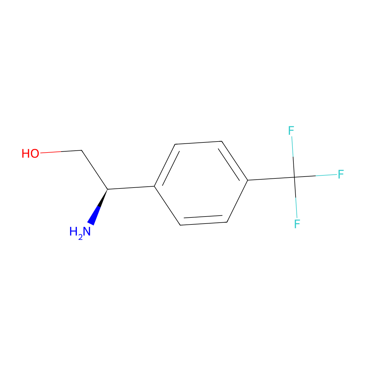 (R)-2-Amino-2-(4-(trifluoromethyl)phenyl)ethanol molecular structure, CAS 306281-86-7