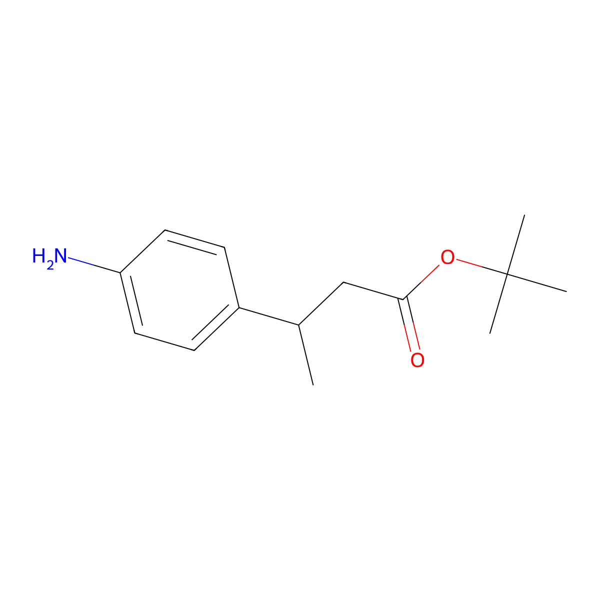 Tert-butyl 3-(4-aminophenyl)butanoate molecular structure, CAS 306284-04-8