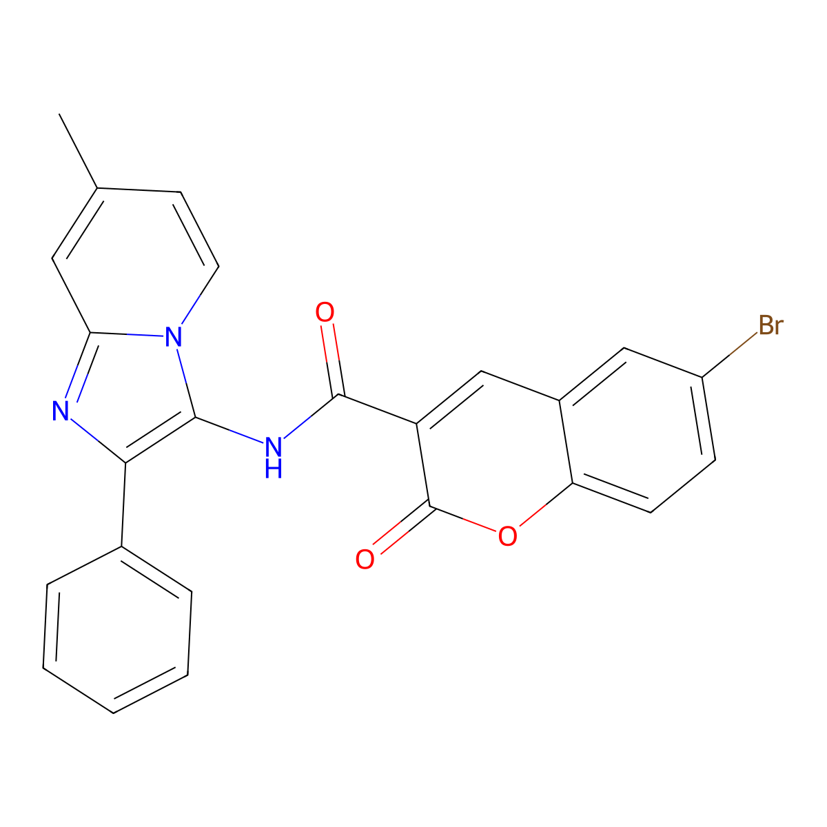 6-bromo-N-(7-methyl-2-phenylimidazo[1,2-a]pyridin-3-yl)-2-oxo-2H-chromene-3-carboxamide molecular structure, CAS 306285-30-3