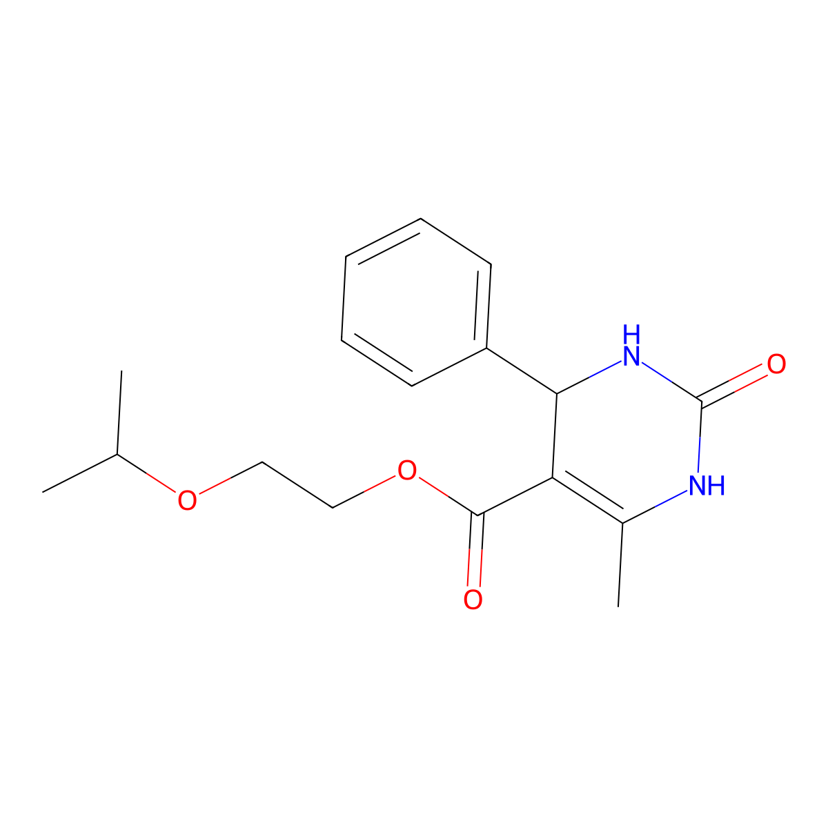 2-(Propan-2-yloxy)ethyl 6-methyl-2-oxo-4-phenyl-1,2,3,4-tetrahydropyrimidine-5-carboxylate molecular structure, CAS 306285-85-8