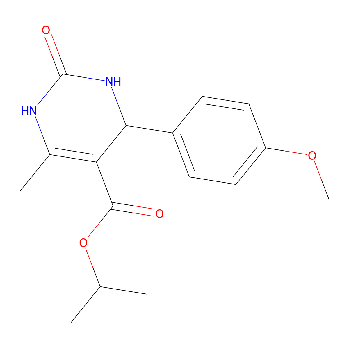 Propan-2-yl 4-(4-methoxyphenyl)-6-methyl-2-oxo-1,2,3,4-tetrahydropyrimidine-5-carboxylate molecular structure, CAS 306285-98-3
