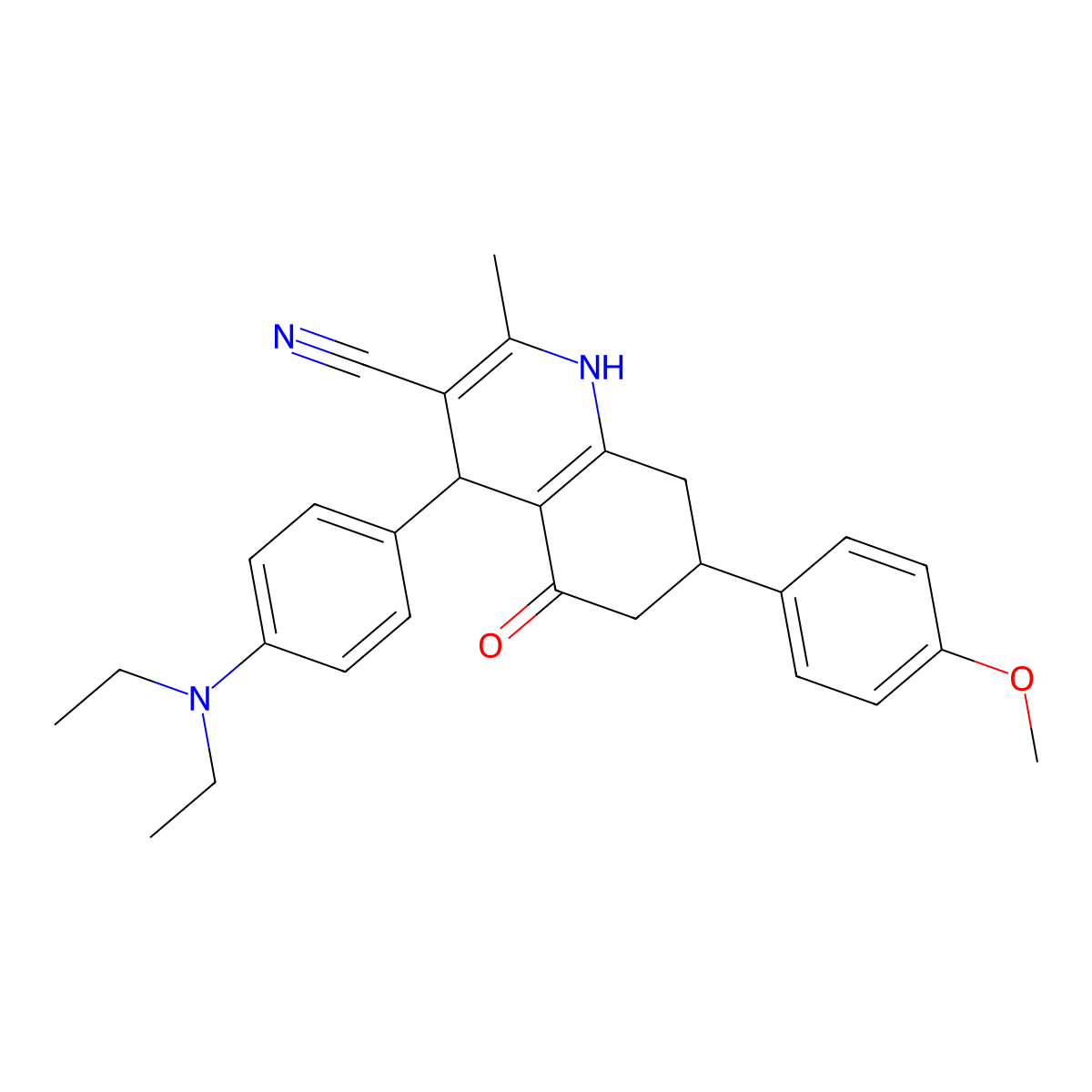 4-[4-(Diethylamino)phenyl]-7-(4-methoxyphenyl)-2-methyl-5-oxo-1,4,5,6,7,8-hexahydroquinoline-3-carbonitrile molecular structure, CAS 306286-04-4