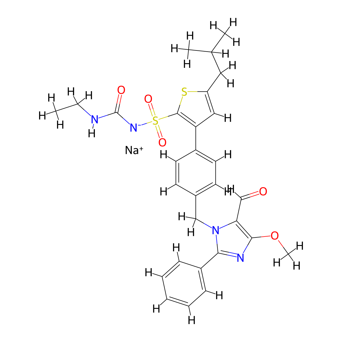 AVE 0991 sodium salt molecular structure, CAS 306288-04-0