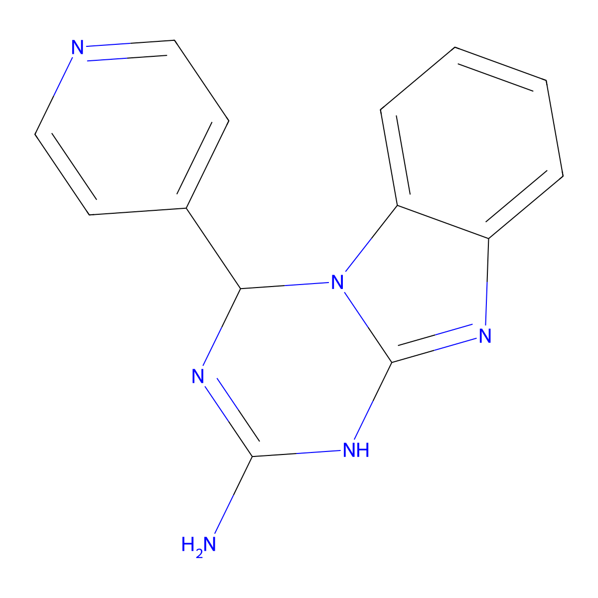 4-(Pyridin-4-yl)-3,4-dihydro[1,3,5]triazino[1,2-a]benzimidazol-2-amine molecular structure, CAS 306288-54-0
