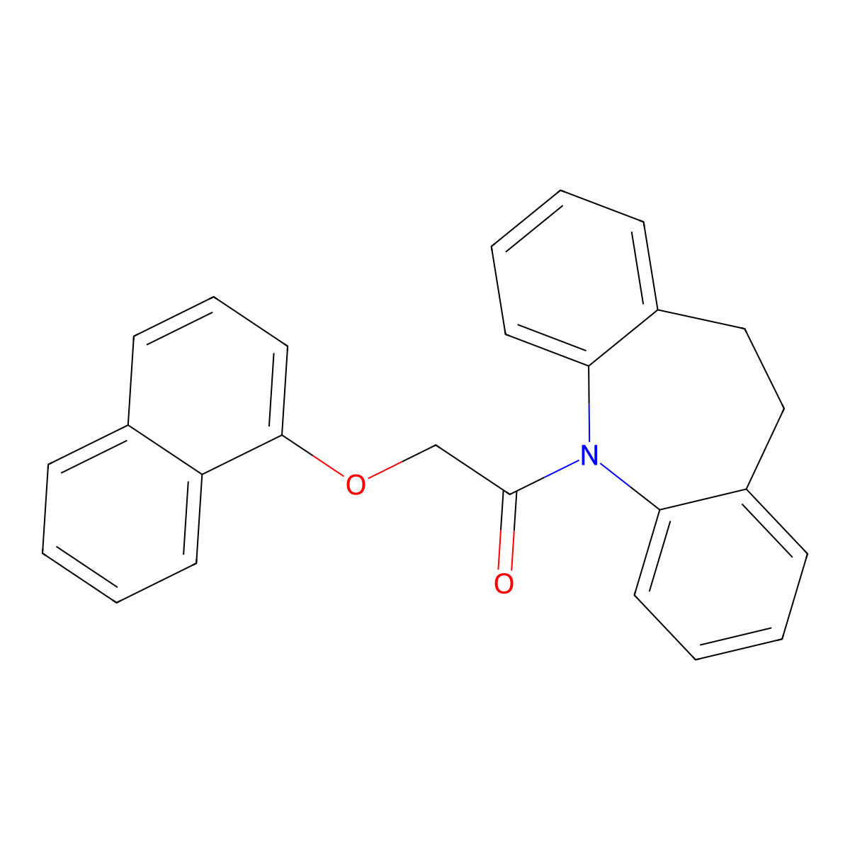 1-(10,11-Dihydro-dibenzo[b,f]azepin-5-yl)-2-(naphthalen-1-yloxy)-ethanone molecular structure, CAS 306288-95-9