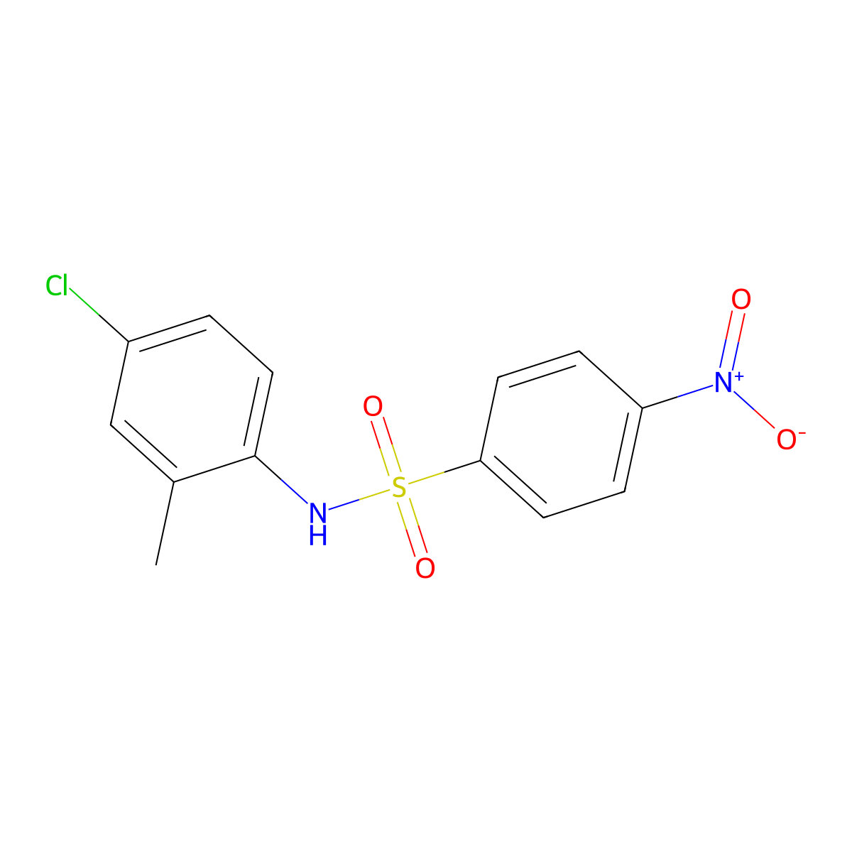 N-(4-chloro-2-methylphenyl)-4-nitrobenzenesulfonamide molecular structure, CAS 306289-22-5