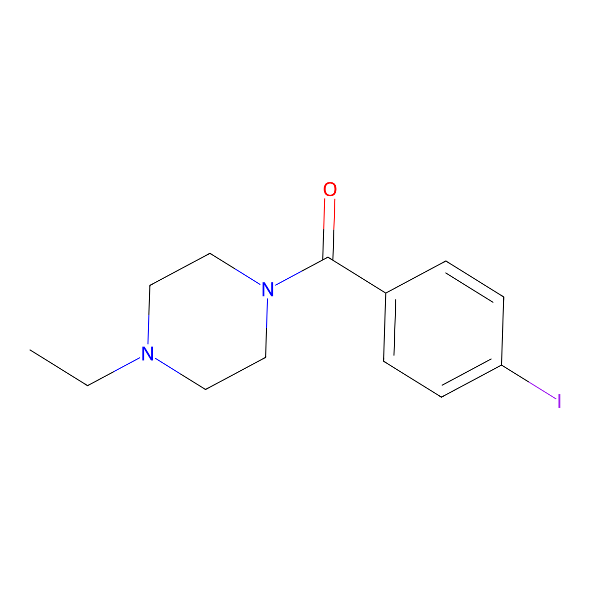 (4-Ethylpiperazin-1-yl)(4-iodophenyl)methanone molecular structure, CAS 306289-44-1