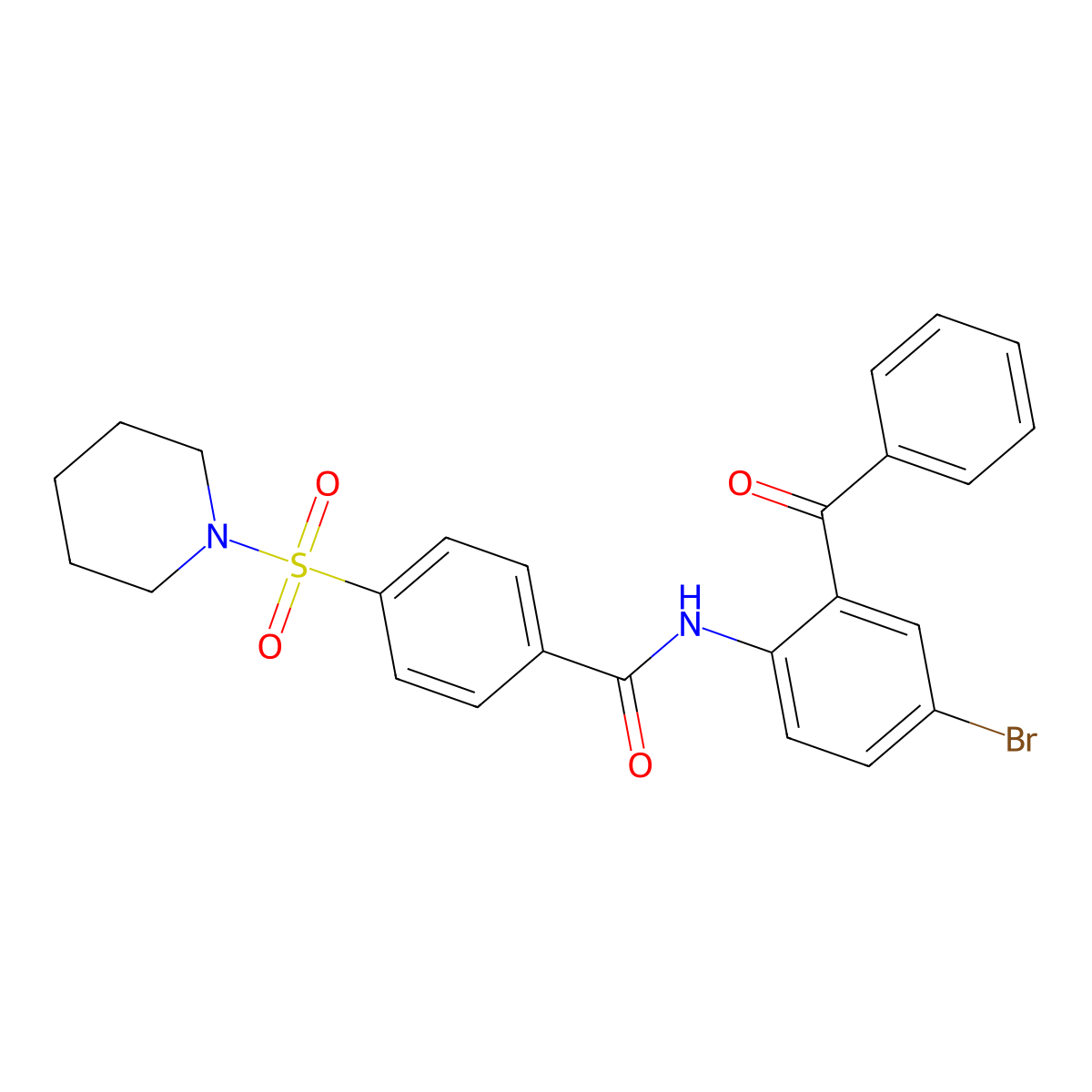 N-(2-benzoyl-4-bromophenyl)-4-(piperidin-1-ylsulfonyl)benzamide molecular structure, CAS 306289-58-7