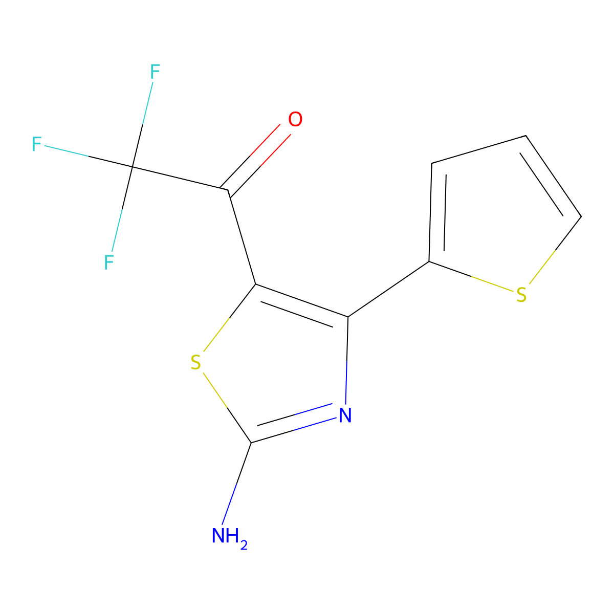 1-[2-Amino-4-(thiophen-2-yl)-1,3-thiazol-5-yl]-2,2,2-trifluoroethan-1-one molecular structure, CAS 306289-61-2
