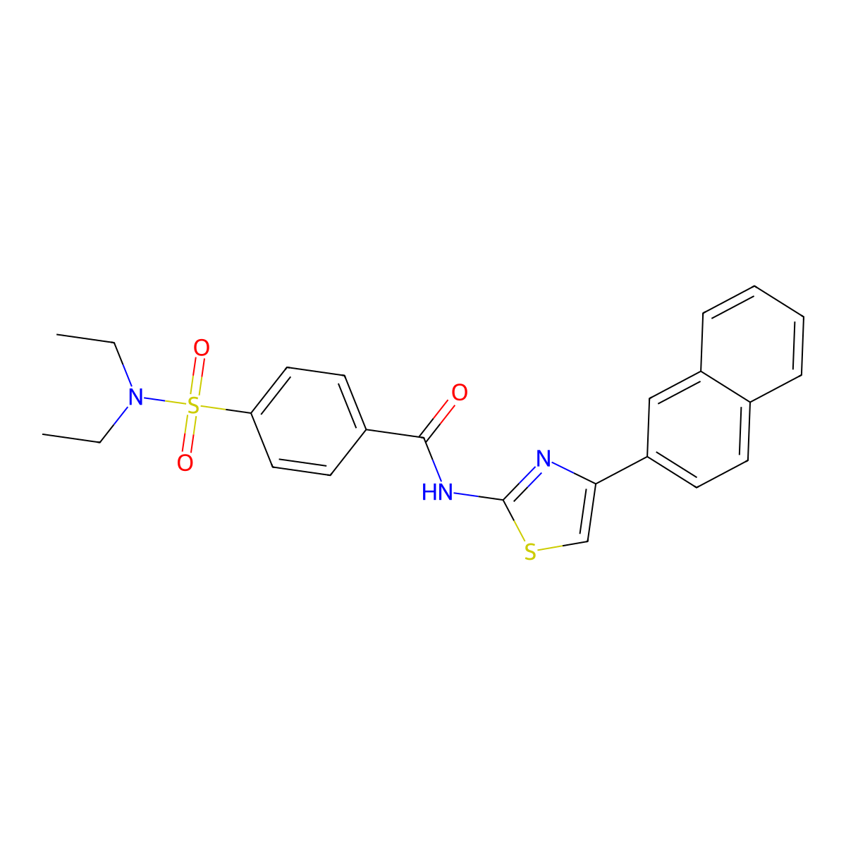 4-(N,N-diethylsulfamoyl)-N-(4-(naphthalen-2-yl)thiazol-2-yl)benzamide molecular structure, CAS 306289-65-6